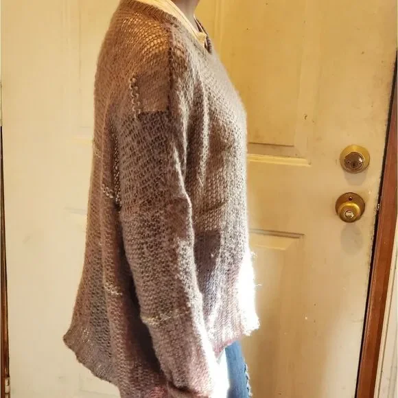 Vintage Havana Black gray open weave sweater - Picture 2 of 7